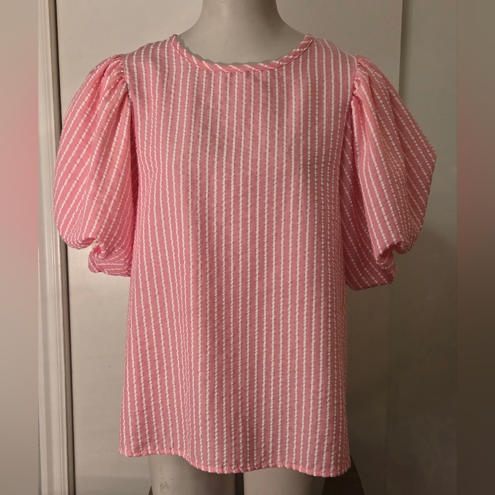 Vine & Love Puff Sleeve Blouse Sz M